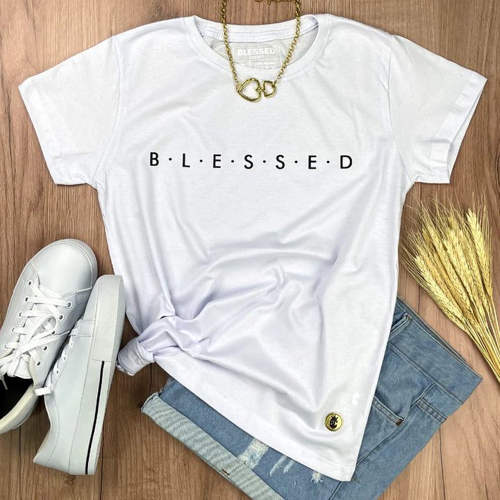 Camiseta Femenina BLESSED #color_blanca