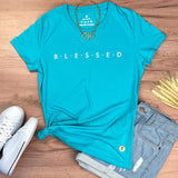 Camiseta Femenina BLESSED #color_turquesa