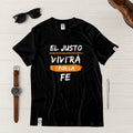 Camiseta Masculina El justo vivira por la fe - Negra