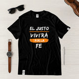 Camiseta Masculina El justo por la fe vivira #color_negra