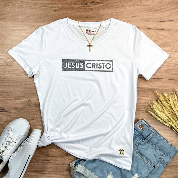 Camiseta Femenina Jesus Cristo #color_blanca