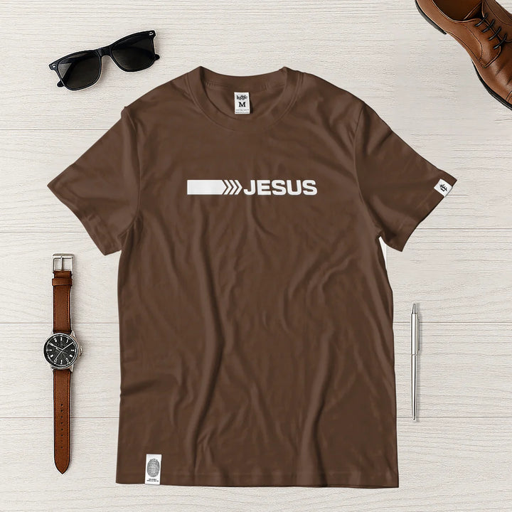 Camiseta Masculina Jesus #color_marron