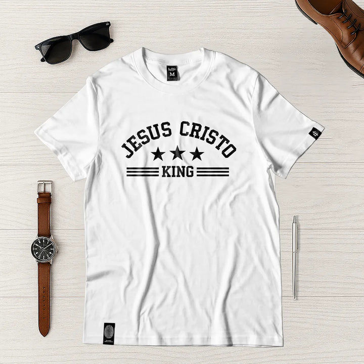 Camiseta Masculina Jesuscristo King #color_blanca