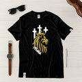 Camiseta Masculina Leon Con crucez - Negra