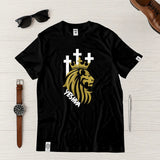 Camiseta Masculina Leon Con crucez #color_negra