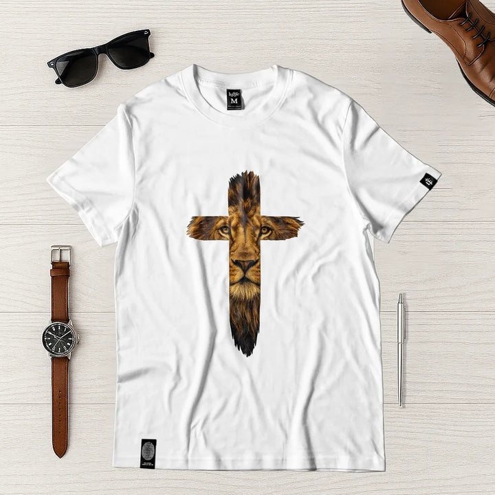 Camiseta Masculina Cruz Leon #color_blanca