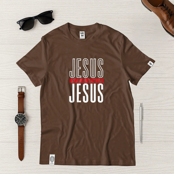 Camisetas Masculina Jesus, Yeshua, Jesus #color_marron