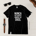 Camiseta Masculina Nunca fue suerte siempre fue DIos - Negra