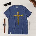 Camiseta Masculina Cruz clavos - Azul