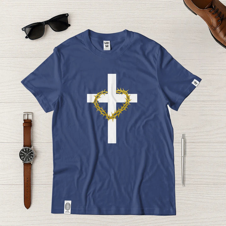 Camiseta Masculina Cruz con corona