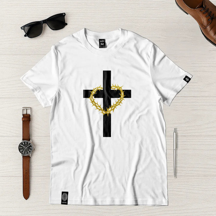 Camiseta Masculina Cruz con corona