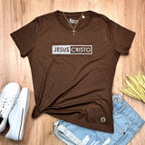 Camiseta Femenina Jesus Cristo #color_marron