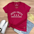 Camiseta Femenina Jesus Cristo King - RosaPink