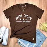 Camiseta Femenina Jesus Cristo King #color_marron