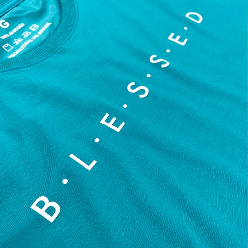 Camiseta Femenina BLESSED #color_turquesa