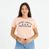 Camiseta Femenina Jesus Cristo King #color_salmon