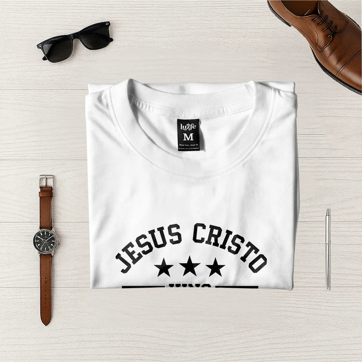 Camiseta Masculina Jesuscristo King #color_blanca