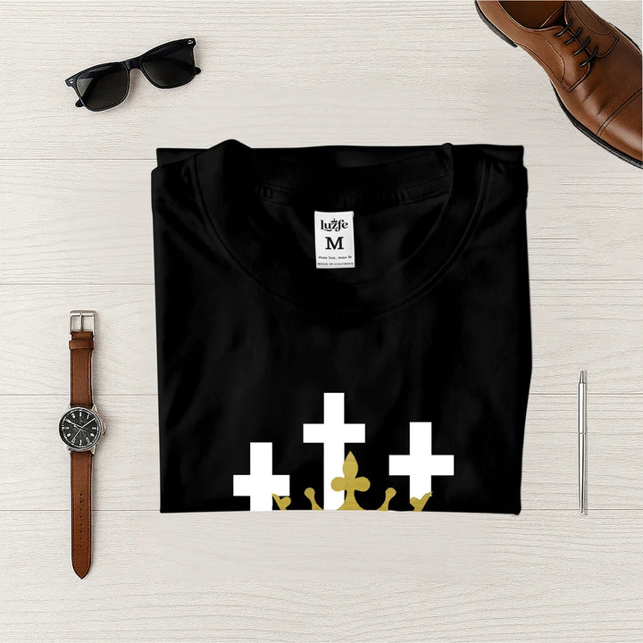 Camiseta Masculina Leon Con crucez #color_negra
