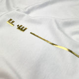 Camiseta Femenina  Fe y raya dorada #color_blanca