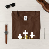 Camiseta Masculina Leon Con crucez #color_marron