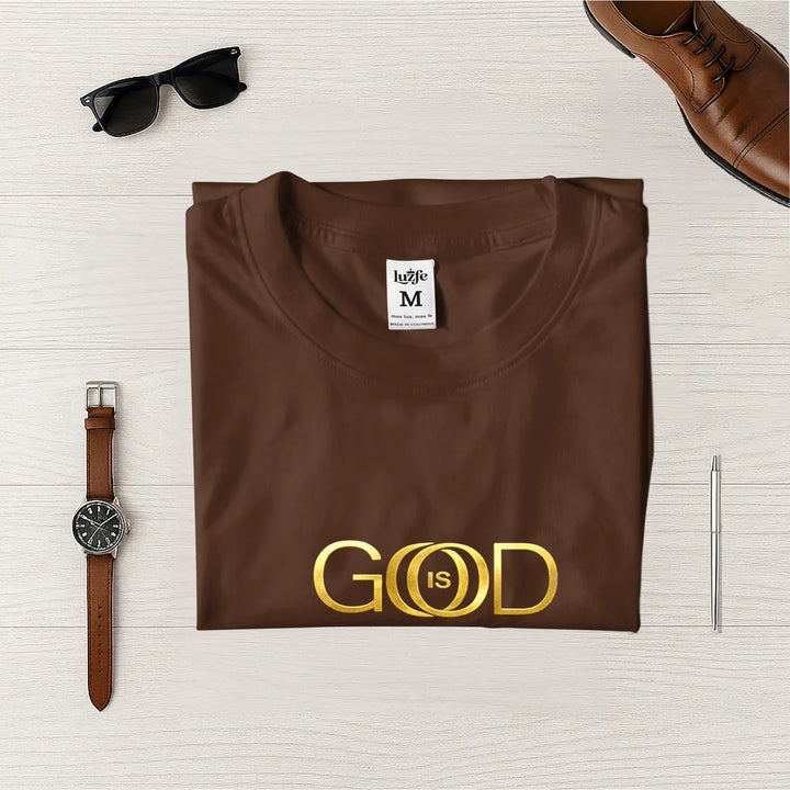 Camiseta Masculina Good Is #color_marron