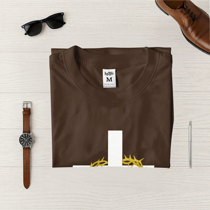 Camiseta Masculina Cruz con corona