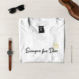 Camiseta Masculina Siempre fue Dios #color_blanca