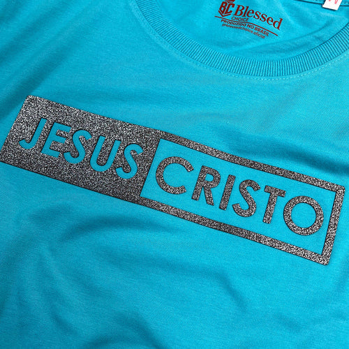 Camiseta Femenina Jesus Cristo #color_turquesa