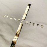Camiseta Feminina Cruz dorada Jesuscristo Jesus #color_beige