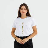Camiseta Feminina Cruz dorada Jesuscristo Jesus #color_blanca