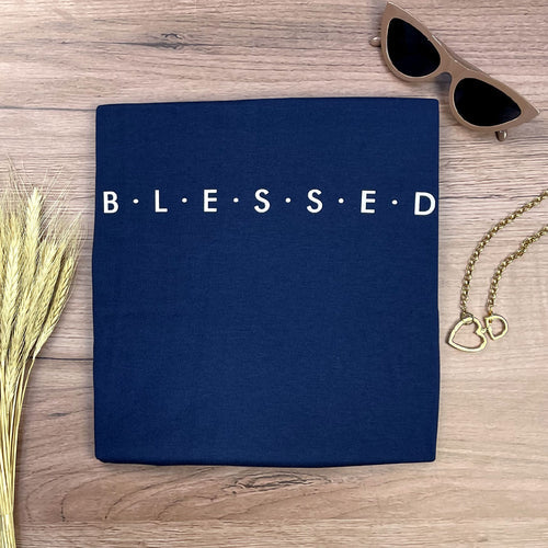 Camiseta Femenina BLESSED #color_azul
