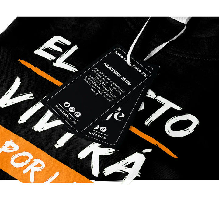Camiseta Masculina El justo por la fe vivira #color_negra
