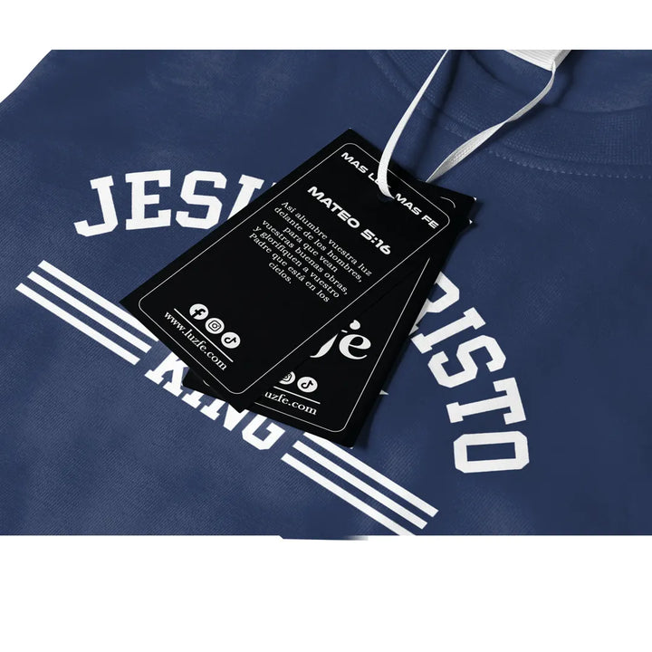 Camiseta Masculina Jesuscristo King #color_azul