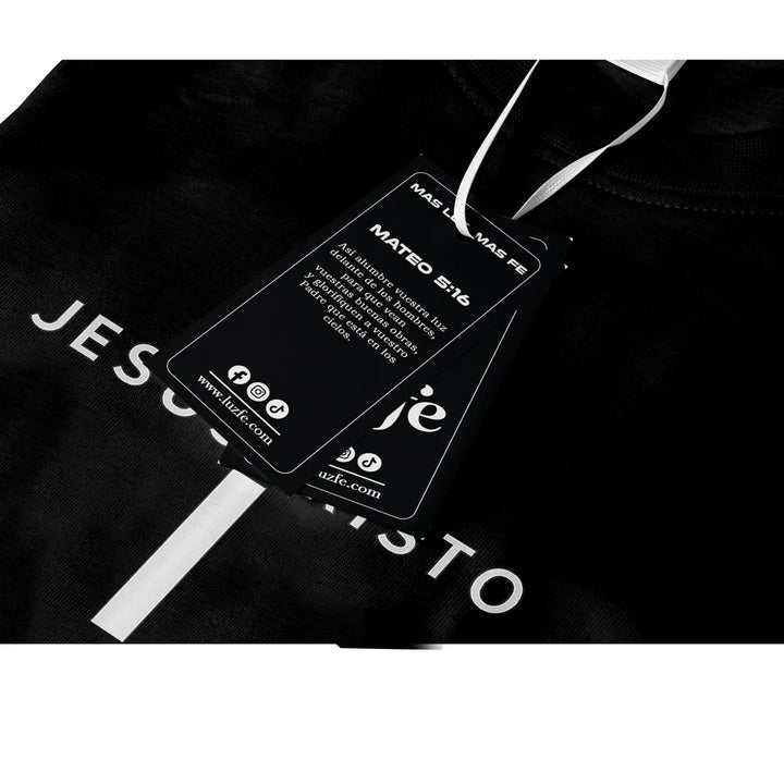 Camiseta Masculina Cruz Jesuscristo #color_negra