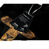 Camiseta Masculina Cruz Leon #color_negra