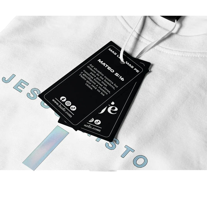 Camiseta Masculina Cruz Jesuscristo #color_blanca