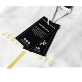 Camiseta Masculina Cruz Jesuscristo Dorada #color_blanca