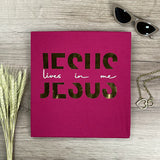 Camiseta Feminina Jesus vive en mi Jesus #color_rosapink