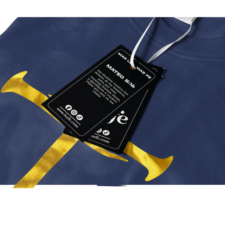 Camiseta Masculina Cruz clavos #color_azul