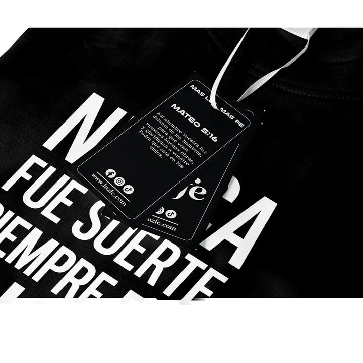 Camiseta Masculina Nunca fue suerte siempre fue DIos #color_negra