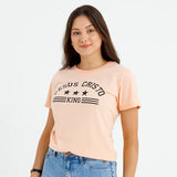 Camiseta Femenina Jesus Cristo King #color_salmon