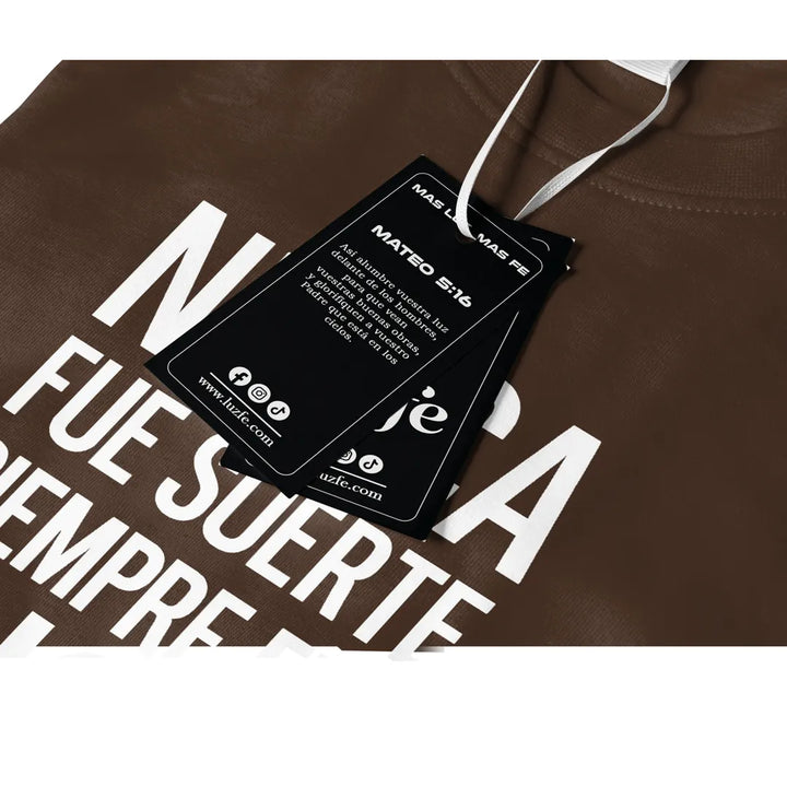 Camiseta Masculina Nunca fue suerte siempre fue DIos #color_marron