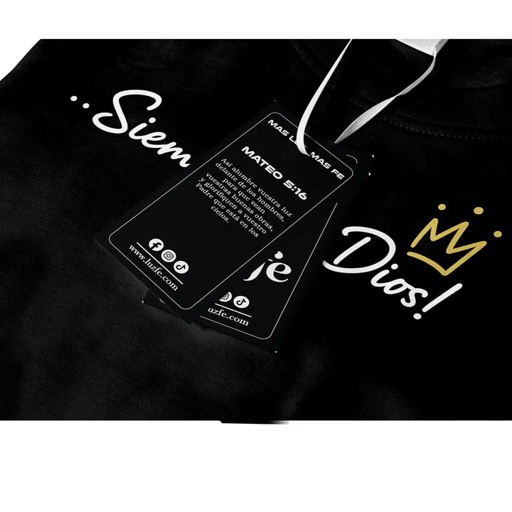 Camiseta Masculina Siempre fue Dios #color_negra
