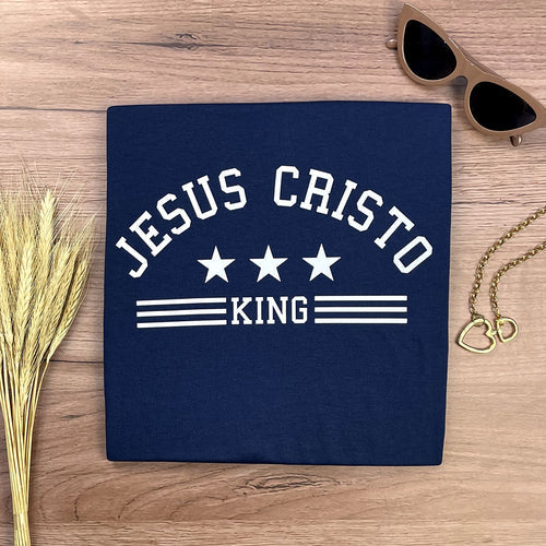 Camiseta Femenina Jesus Cristo King #color_azul
