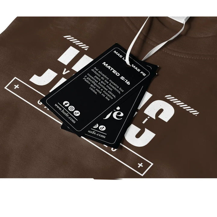 Camiseta masculina Santo Jesus vive en vi #color_marron