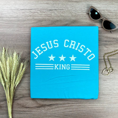 Camiseta Femenina Jesus Cristo King #color_turquesa
