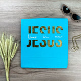 Camiseta Feminina Jesus vive en mi Jesus #color_turquesa