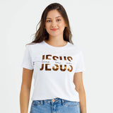 Camiseta Feminina Jesus vive en mi Jesus #color_blanca