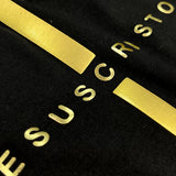 Camiseta Feminina Cruz dorada Jesuscristo Jesus #color_negra