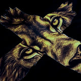 Camiseta Masculina Cruz Leon #color_negra